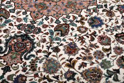Surface texture of New Tabriz rug with natural Cork and intricate pattern
