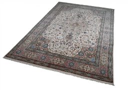 Close-up detail of New Tabriz rug from Iran / Persia showing Cork weave