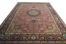 Surface texture of New Tabriz rug with natural Cork and intricate pattern