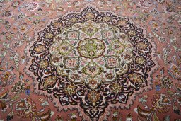 Central medallion detail of New Tabriz rug from Iran / Persia