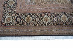 Full view of 2000s Tabriz rug from Iran / Persia, 354 × 255 cm in Gray tones
