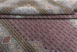 Close-up detail of New Tabriz rug from Iran / Persia showing Cork weave