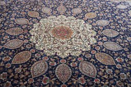 Central medallion detail of 1970s Tabriz rug from Iran / Persia