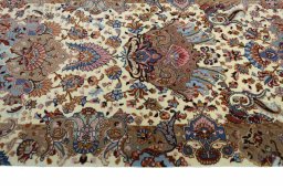 Close-up detail of New Tabriz rug from Iran / Persia showing Wool weave
