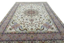 Surface texture of New Tabriz rug with natural Cork and intricate pattern