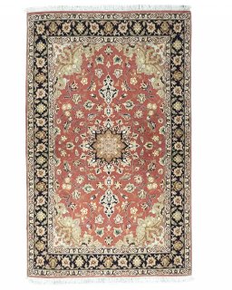 Full view of New Tabriz rug from Iran / Persia, 167 × 105 cm in Red tones