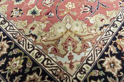 Full view of New Tabriz rug from Iran / Persia, 167 × 105 cm in Red tones