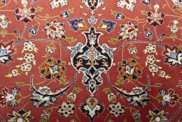 Close-up detail of New Tabriz rug from Iran / Persia showing Cork weave