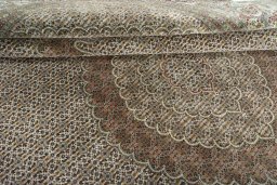 Close-up detail of New Tabriz rug from Iran / Persia showing Cork weave