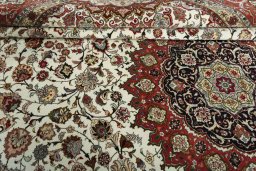 Surface texture of New Tabriz rug with natural Cork and intricate pattern