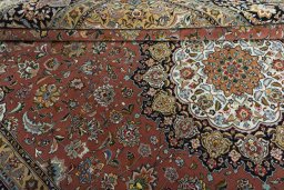 Surface texture of New Tabriz rug with natural Cork and intricate pattern