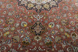 Close-up detail of New Tabriz rug from Iran / Persia showing Cork weave