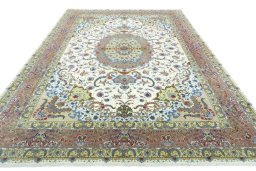Surface texture of New Tabriz rug with natural Cork and intricate pattern