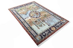 Close-up detail of New Tabriz rug from Iran / Persia showing Cork weave