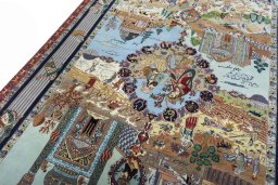 Surface texture of New Tabriz rug with natural Cork and intricate pattern