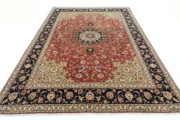 Surface texture of New Tabriz rug with natural Cork and intricate pattern