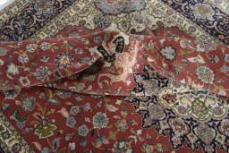 Surface texture of New Tabriz rug with natural Cork and intricate pattern