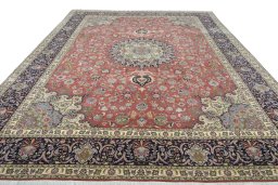 Surface texture of New Tabriz rug with natural Cork and intricate pattern
