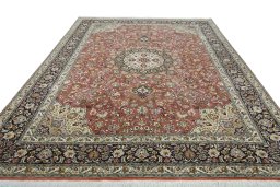 Surface texture of New Tabriz rug with natural Cork and intricate pattern