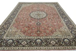 Surface texture of New Tabriz rug with natural Cork and intricate pattern