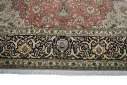 Full view of New Tabriz rug from Iran / Persia, 350 × 250 cm in Red tones