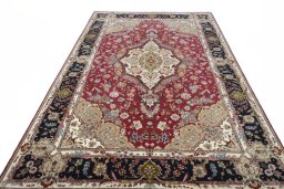Surface texture of New Tabriz rug with natural Cork and intricate pattern