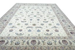 Surface texture of New Tabriz rug with natural Cork and intricate pattern