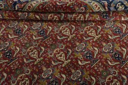 Full view of 2000s Tabriz rug from Iran / Persia, 396 × 296 cm in Red tones