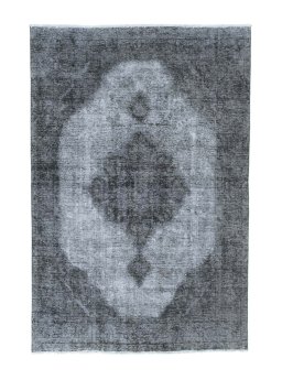 Full view of 1950s Tabriz rug from Iran / Persia, 298 × 200 cm in Gray tones