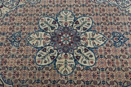 Central medallion detail of 1950s Tabriz rug from Iran / Persia