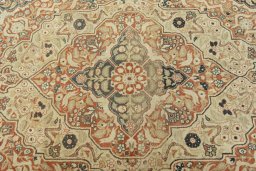 Central medallion detail of 1930s Tabriz rug from Iran / Persia