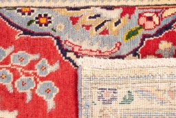 Close-up detail of 2003s Tabriz rug from Iran / Persia showing Wool weave