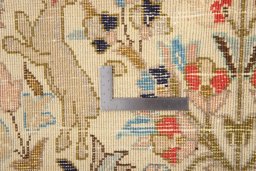 Close-up detail of 2000s Tabriz rug from Iran / Persia showing Wool weave