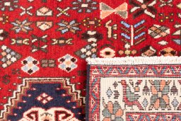 Close-up detail of 1973s Tabriz rug from Iran / Persia showing Wool weave