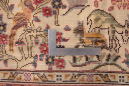 Surface texture of 1980s Tabriz rug with natural Wool and intricate pattern