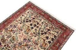 Surface texture of 1980s Tabriz rug with natural Wool and intricate pattern