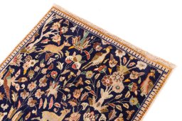Surface texture of 1980s Tabriz rug with natural Wool and intricate pattern