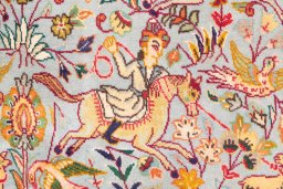 Full view of 2003s Tabriz rug from Iran / Persia, 167 × 113 cm in Multi Color tones