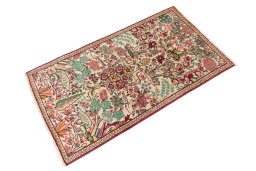 Close-up detail of 2000s Tabriz rug from Iran / Persia showing Wool weave