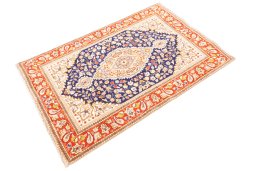 Corner detail of 2006s Tabriz rug showing border pattern and Wool pile