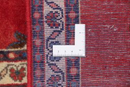 Close-up detail of 1990s Tabriz rug from Iran / Persia showing Wool weave