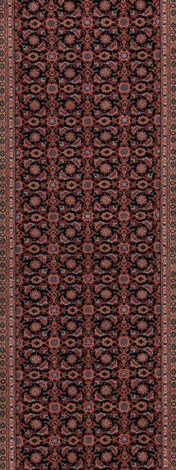 Backside of handmade New Tabriz rug showing knot structure and weave density