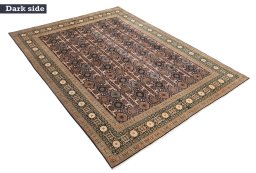 Close-up detail of New Tabriz rug from Iran / Persia showing Wool weave