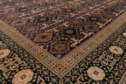 Close-up detail of New Tabriz rug from Iran / Persia showing Wool weave