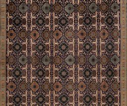 Backside of handmade New Tabriz rug showing knot structure and weave density