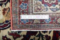 Full view of 1900s Tehran rug from Iran / Persia, 207 × 135 cm in Cream tones