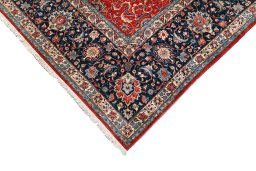 Central medallion detail of 1950s Tehran rug from Iran / Persia