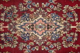Central medallion detail of 1950s Yazd rug from Iran / Persia