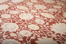 Close-up detail of New Yazd rug from Iran / Persia showing Wool weave