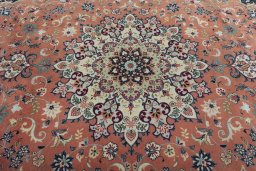 Central medallion detail of 2000s Yazd rug from Iran / Persia